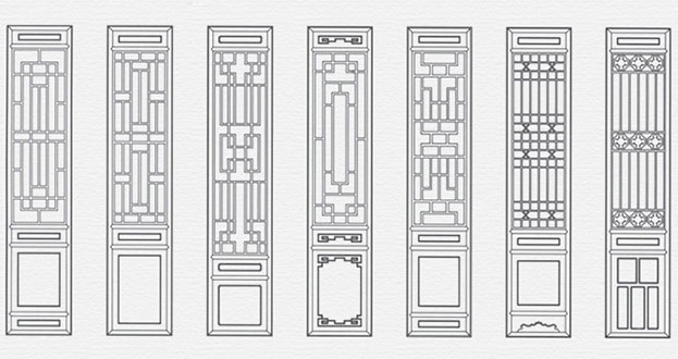 旬阳常用中式仿古花窗图案隔断设计图